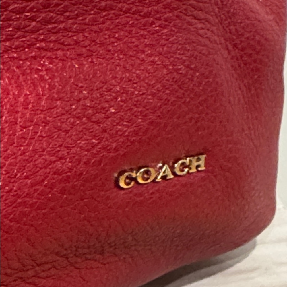 Coach Bag Madison Phoebe Red Leather Shoulder Bag - Picture 7 of 17